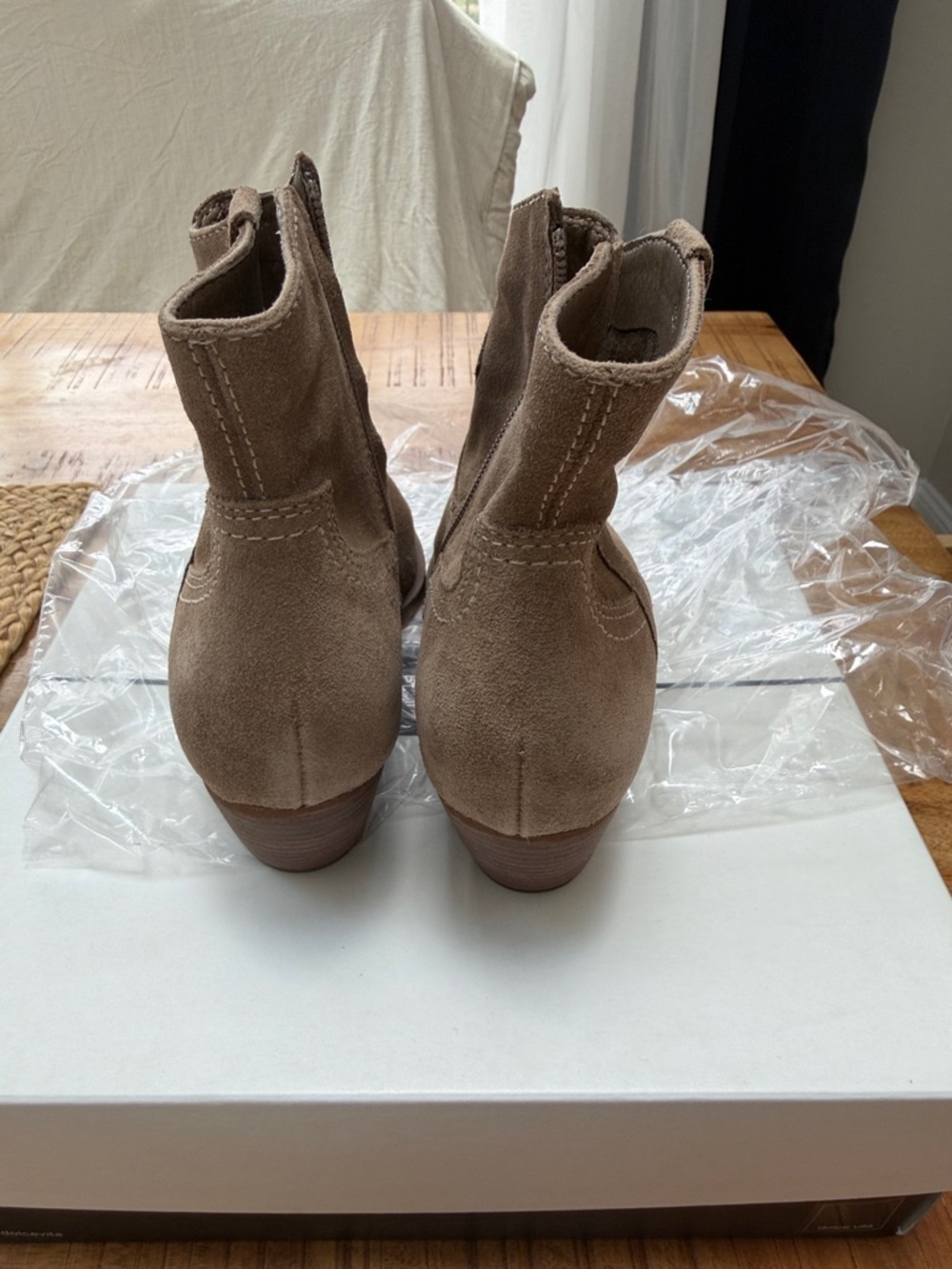 Dolce Vita Taupe Suede Western Ankle Booties - Picture 4 of 4